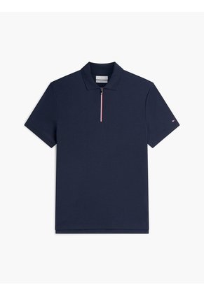 Polo Azul En Algodón Fluido De Corte Regular Tommy Hilfiger