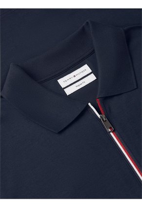 Polo Azul En Algodón Fluido De Corte Regular Tommy Hilfiger