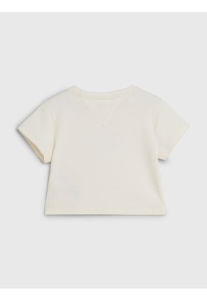 Camiseta Blanca Universitaria De Punto Elástico Para Niña Tommy Hilfiger