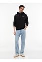 Buzo Negro Con Capota De Corte Regular Con Logo Estampado Tommy Jeans de Tommy Hilfiger