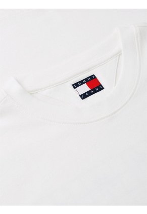 Camiseta Blanca De Corte Regular Con Logo Script Bordado Tommy Jeans