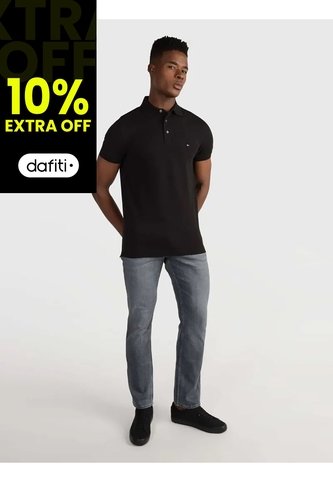 Polo 1985 Collection De Piqué Y Corte Slim Hombre Negro Tommy Hilfiger Tommy Hilfiger