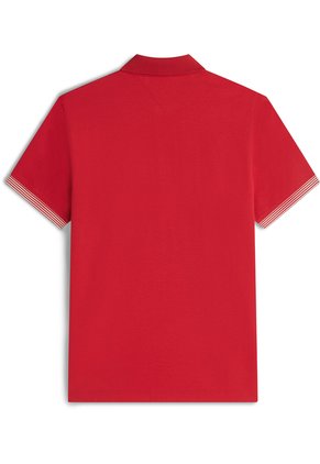 Polo Rojo De Corte Regular Con Tejido Jacquard Tommy Hilfiger