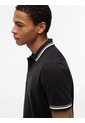Polo Negro De Corte Regular Ribeteado Con Logo Tommy Jeans de Tommy Hilfiger
