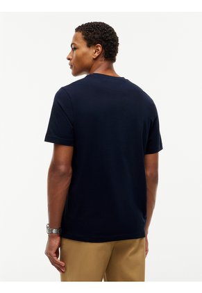 Camiseta Azul De Cuello Redondo Con Logo Estampado Gráfico Tommy Hilfiger