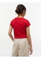 Camiseta Roja Essential Acanalada Con Volantes Tommy Hilfiger de Tommy Hilfiger