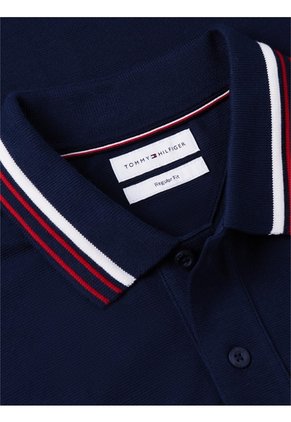 Polo Azul De Corte Regular Con Logo Tommy Hilfiger