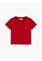 Camiseta Roja Essential Acanalada Con Volantes Tommy Hilfiger de Tommy Hilfiger