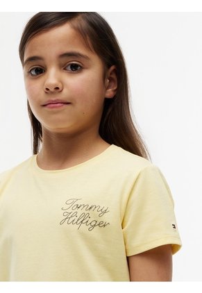 Camiseta Amarilla De Corte Slim Con Logo De Cuerda Tommy Hilfiger