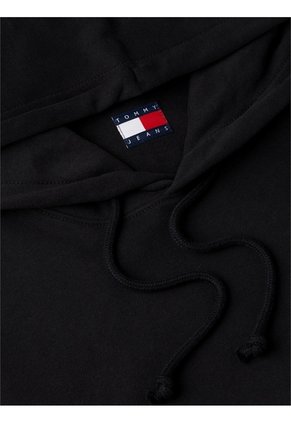 Buzo Negro Con Capota De Corte Regular Con Logo Estampado Tommy Jeans