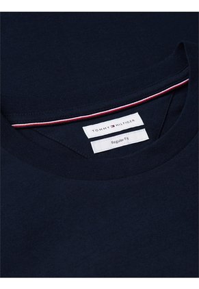 Camiseta Azul De Cuello Redondo Con Logo Estampado Gráfico Tommy Hilfiger
