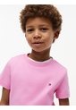 Camiseta Rosa De Punto Con Logo Bordado Tommy Hilfiger de Tommy Hilfiger