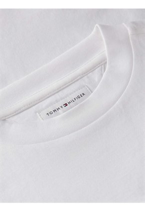 Camiseta Blanca Heritage Manga Corta Con Logo De Parche Tommy Hilfiger