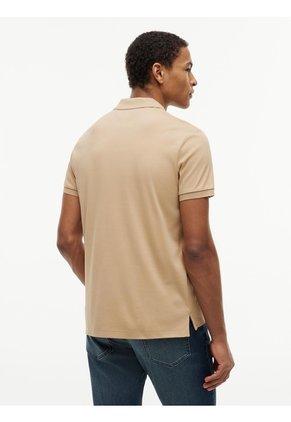 Polo Beige De Punto Interlock De Corte Regular Tommy Hilfiger