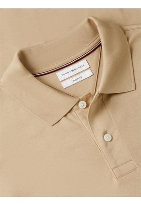 Polo Beige De Punto Interlock De Corte Regular Tommy Hilfiger