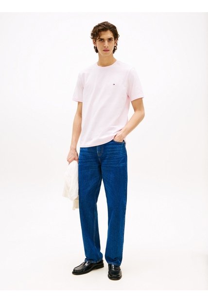 Camiseta Rosa De Cuello Redondo Tommy Hilfiger