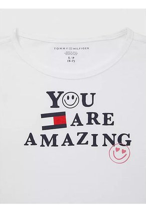 Camiseta Blanca Sin Mangas En Algodón Para Niña Tommy Hilfiger