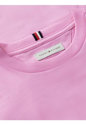Camiseta Rosa De Punto Con Logo Bordado Tommy Hilfiger