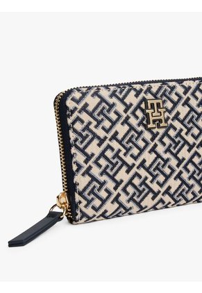 Billetera Azul Oscuro Mediana Jacquard Tommy Hilfiger