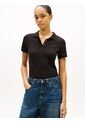 Polo Negro De Corte Slim Con Tejido Pique Tommy Hilfiger de Tommy Hilfiger
