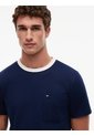 Camiseta Azul De Punto Con Cuello De Malla Tommy Hilfiger de Tommy Hilfiger