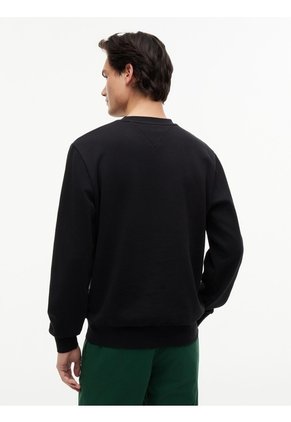 Saco Negro De Cuello Redondo Con Logo Script Tommy Hilfiger