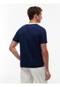 Camiseta Azul De Punto Con Cuello De Malla Tommy Hilfiger de Tommy Hilfiger