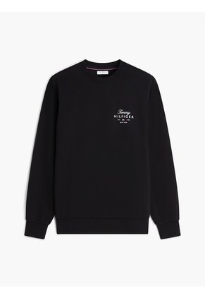 Saco Negro De Cuello Redondo Con Logo Script Tommy Hilfiger