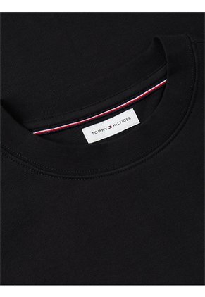 Saco Negro De Cuello Redondo Con Logo Script Tommy Hilfiger