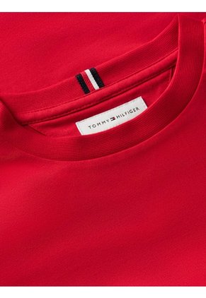 Camiseta Roja De Punto Con Contorno Del Logo Tommy Hilfiger