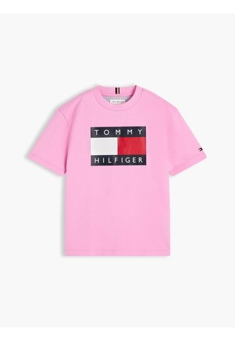 Camiseta Rosa De Punto Heritage Con Logo Tommy Hilfiger Tommy Hilfiger
