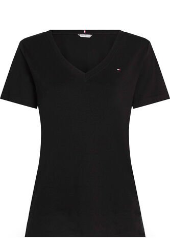 Camiseta Negra Con Cuello En V Tommy Hilfiger Tommy Hilfiger