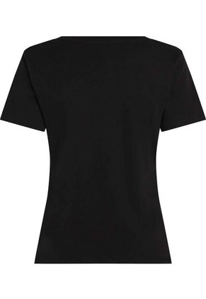 Camiseta Negra Con Cuello En V Tommy Hilfiger
