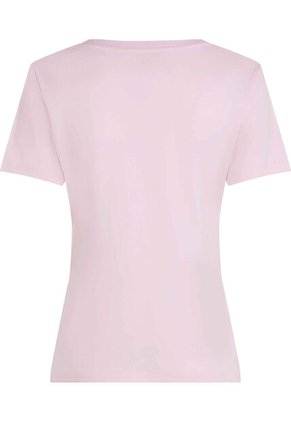 Camiseta Rosada Con Cuello En V Tommy Hilfiger