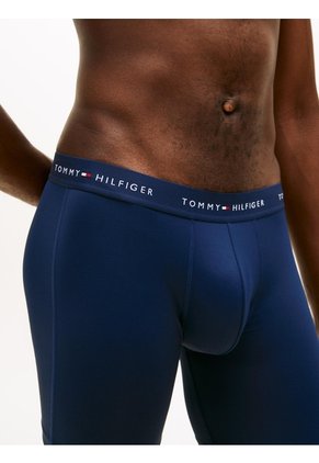 Pack Azul De 3 Bóxer Long Brief Con Inscripción Tommy Hilfiger