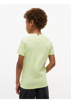 Camiseta Verde De Punto Con Logo Bordado Tommy Hilfiger