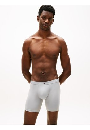 Pack Azul De 3 Bóxer Long Brief Con Inscripción Tommy Hilfiger