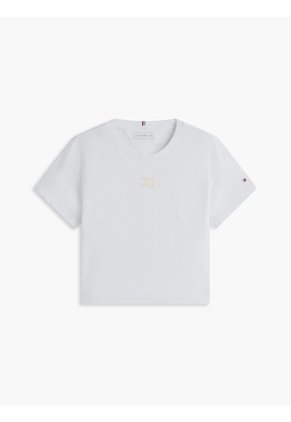 Camiseta Blanca De Corte Amplio Con Logo Tonal Tommy Hilfiger