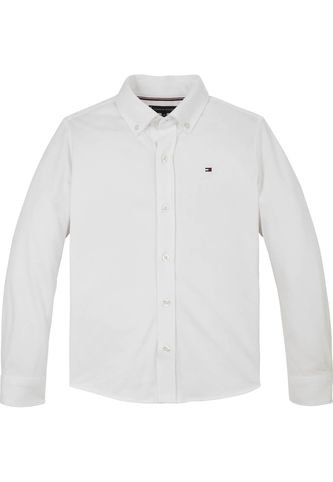 Camisa Blanca De Corte Regular En Piqué Tommy Hilfiger Tommy Hilfiger