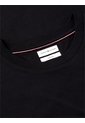 Camiseta Negra De Cuello Redondo De Punto Con Logo Tommy Hilfiger de Tommy Hilfiger