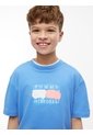 Camiseta Celeste Manga Corta Con Logo Gráfico Estampado En El Pecho Tommy Hilfiger de Tommy Hilfiger
