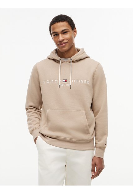 Buzo Khaki Con Capota Y Logo Bordado Tommy Hilfiger