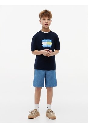 Camiseta Multicolor Manga Corta Con Logo Gráfico Estampado En El Pecho Tommy Hilfiger
