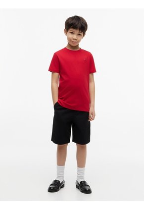 Camiseta Roja Manga Corta Con Logo Gráfico Estampado En El Lateral Tommy Hilfiger