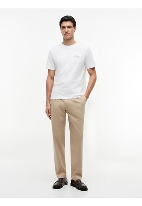 Camiseta Blanca De Punto Con Logo Tommy Hilfiger