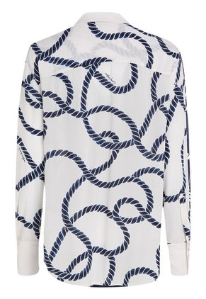 Camisa Amplia Con Estampado De Cuerdas Mujer Blanco Tommy Hilfiger