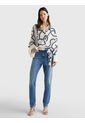 Camisa Amplia Con Estampado De Cuerdas Mujer Blanco Tommy Hilfiger de Tommy Hilfiger