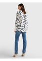 Camisa Amplia Con Estampado De Cuerdas Mujer Blanco Tommy Hilfiger de Tommy Hilfiger