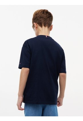 Camiseta Multicolor Manga Corta Con Logo Gráfico Estampado En El Pecho Tommy Hilfiger