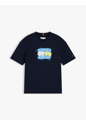 Camiseta Multicolor Manga Corta Con Logo Gráfico Estampado En El Pecho Tommy Hilfiger